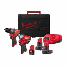 MILWAUKEE SET M12 FUEL FPP2H2-423X ΣΕΤ ΚΡΟΥΣΤΙΚΟ ΔΡΑΠΑΝΟΚΑΤΣΑΒΙΔΟ + ΜΠΟΥΛΟΝΟΚΛΕΙΔΟ 1/2'' ( 4933481027 )